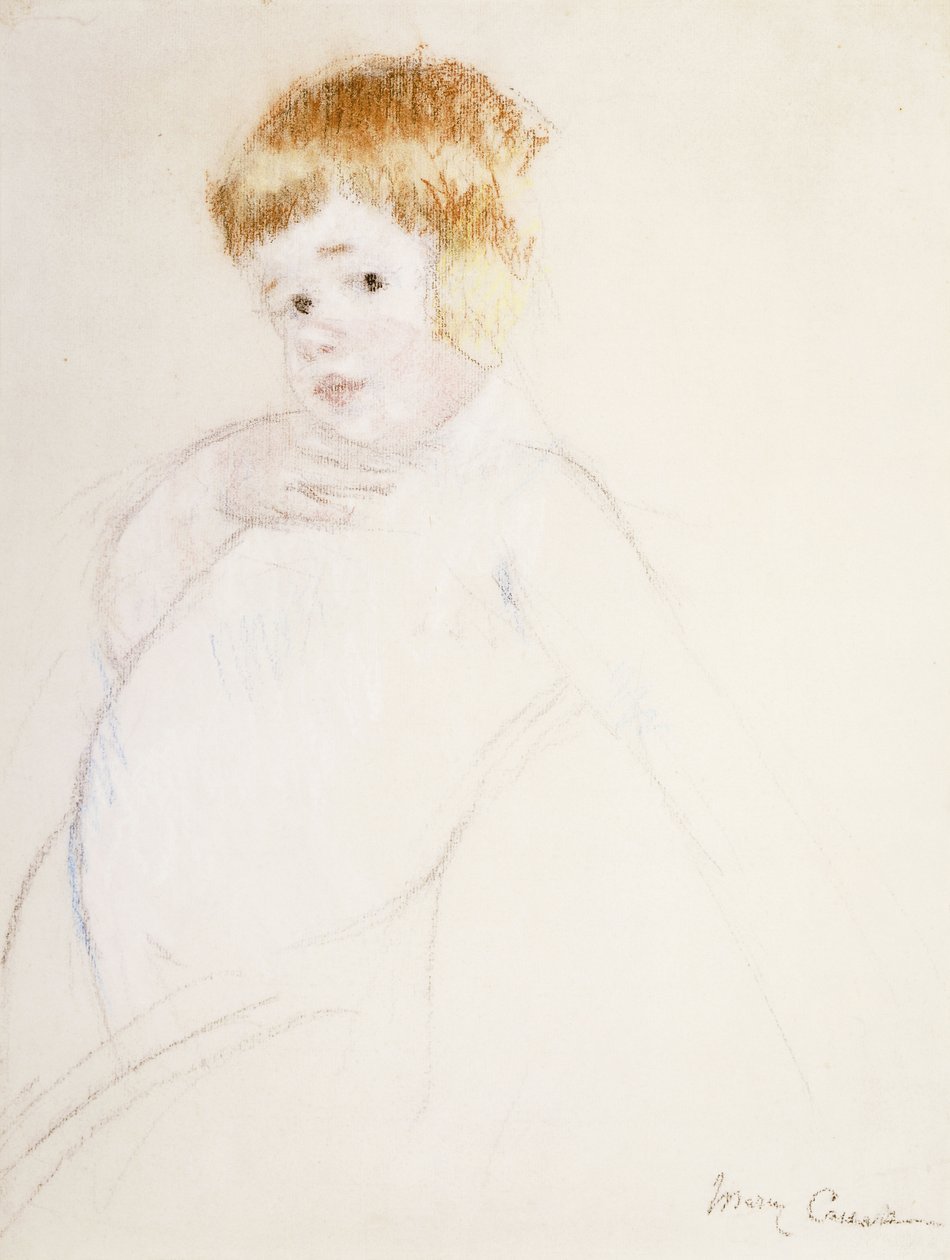 Estudio para el bebé para La caricia, c.1902 de Mary Cassatt