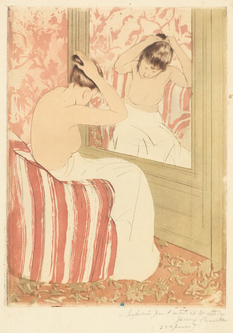 La Coiffure, 1890-1891 de Mary Cassatt