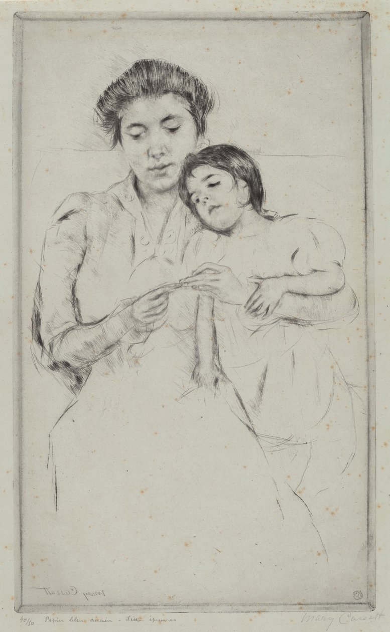 La lección de crochet, c. 1902 de Mary Cassatt