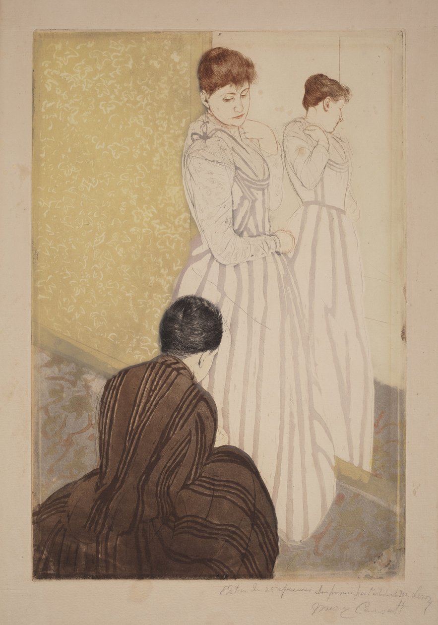 La prueba del vestido de Mary Cassatt