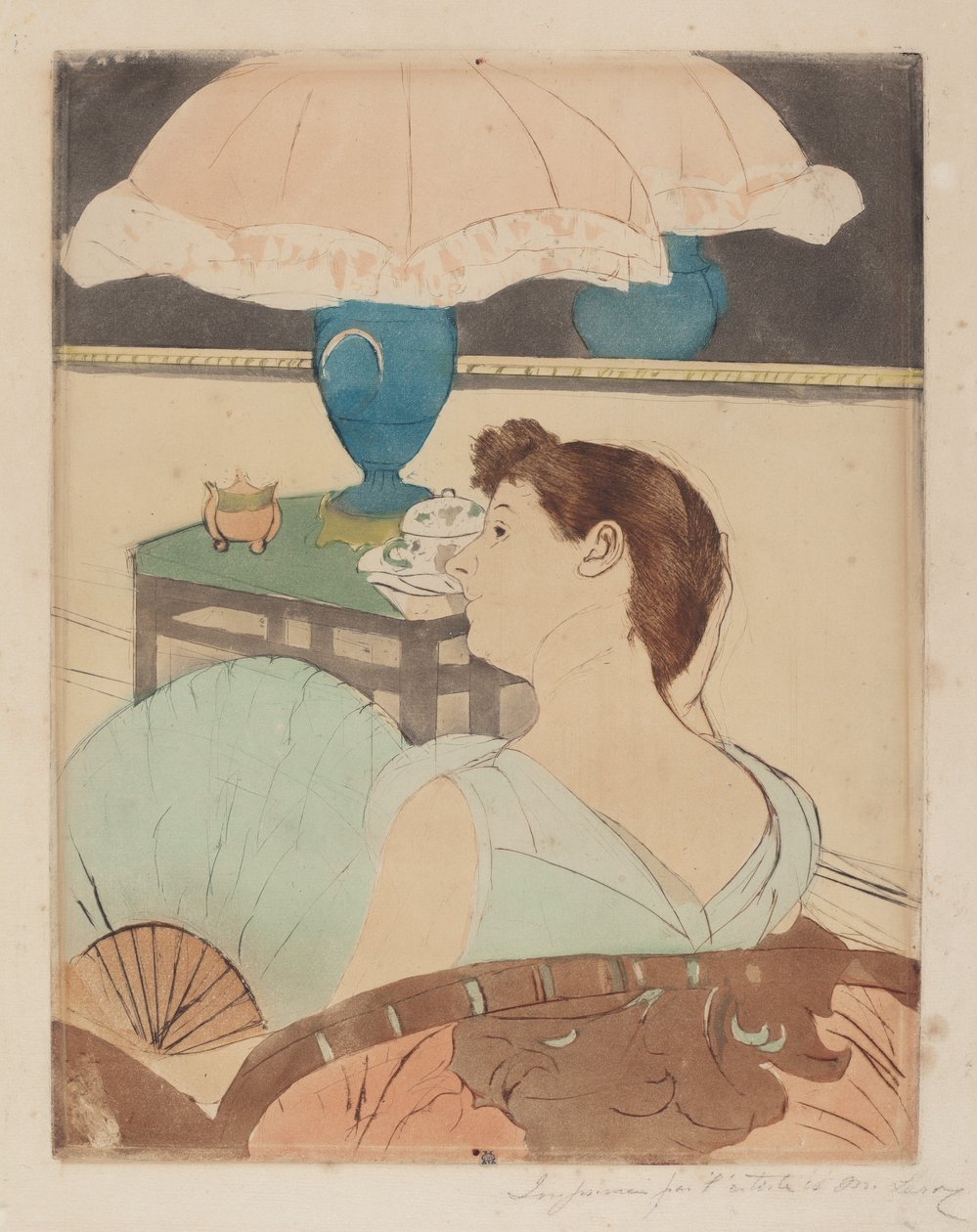 La lámpara, 1890-1891 de Mary Cassatt