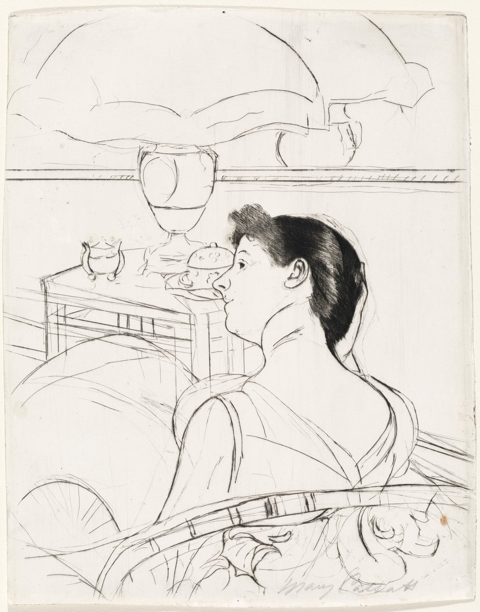La lámpara, 1890-1891 de Mary Cassatt