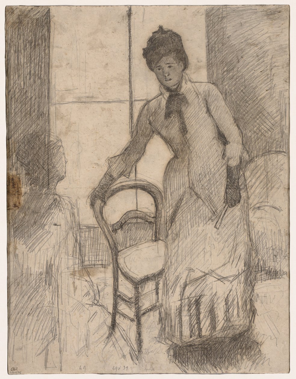 El Visitante recto, El Visitante verso, c. 1881 de Mary Cassatt