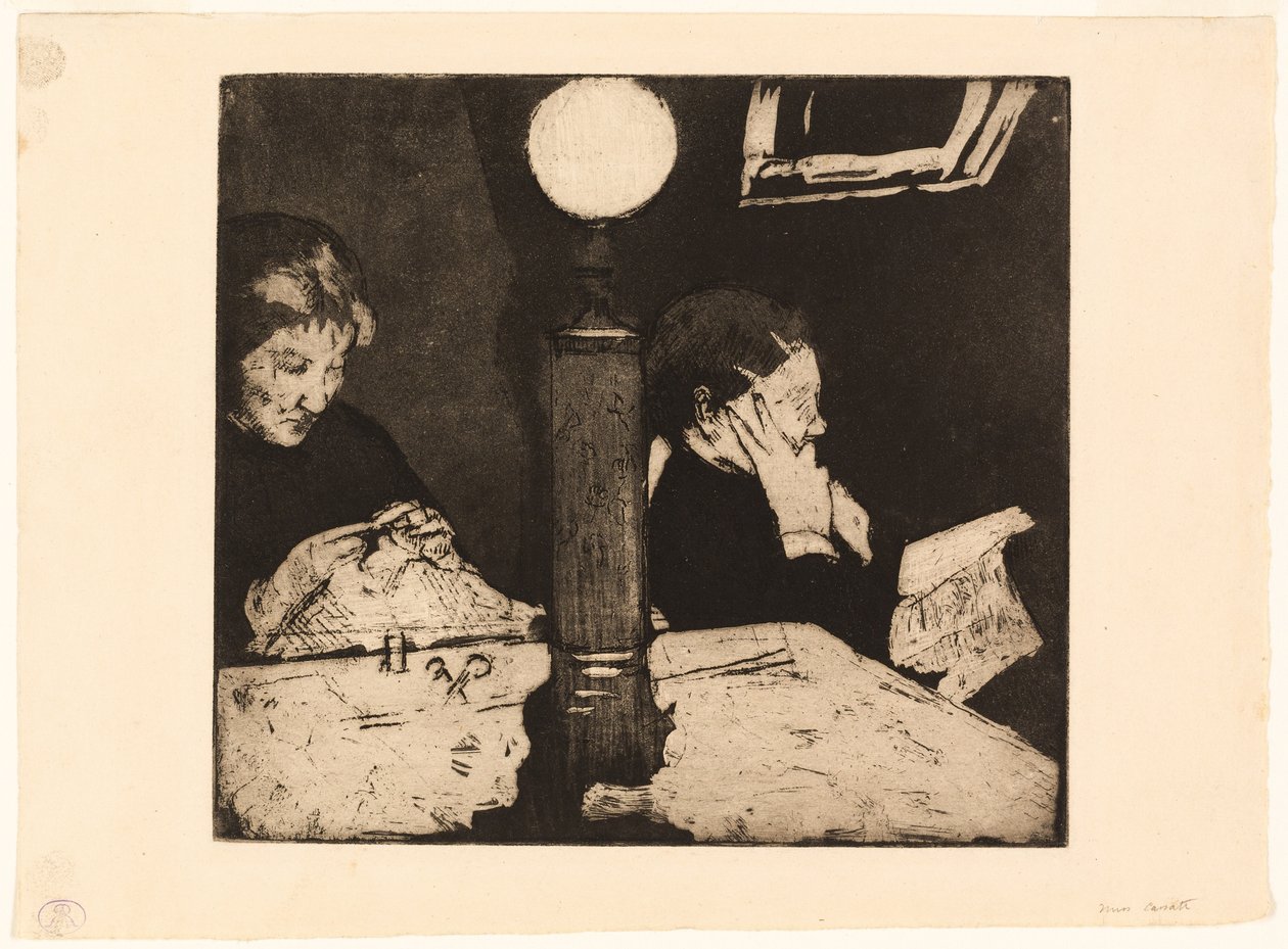 Bajo la Lámpara de Mary Cassatt