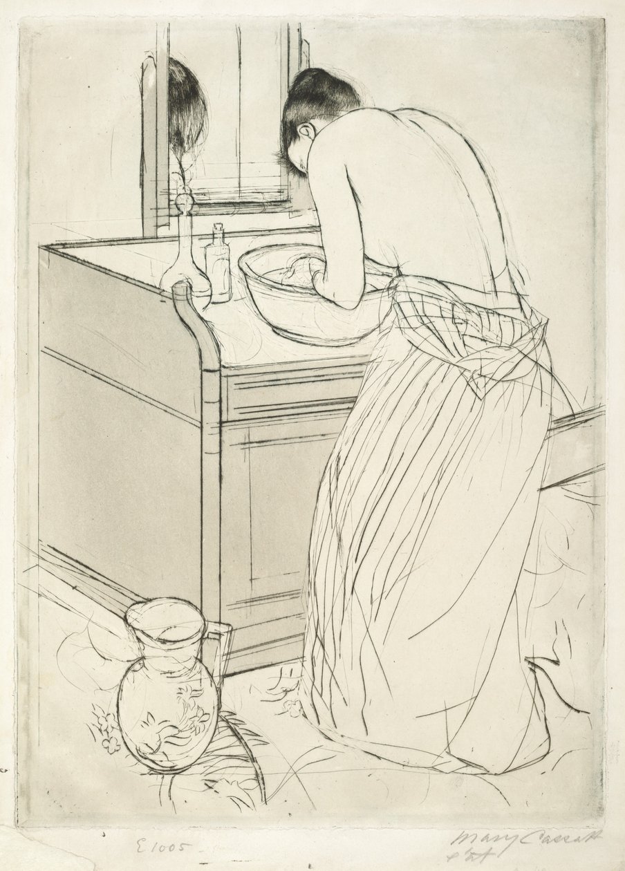 Mujer bañándose, 1890-1891 de Mary Cassatt