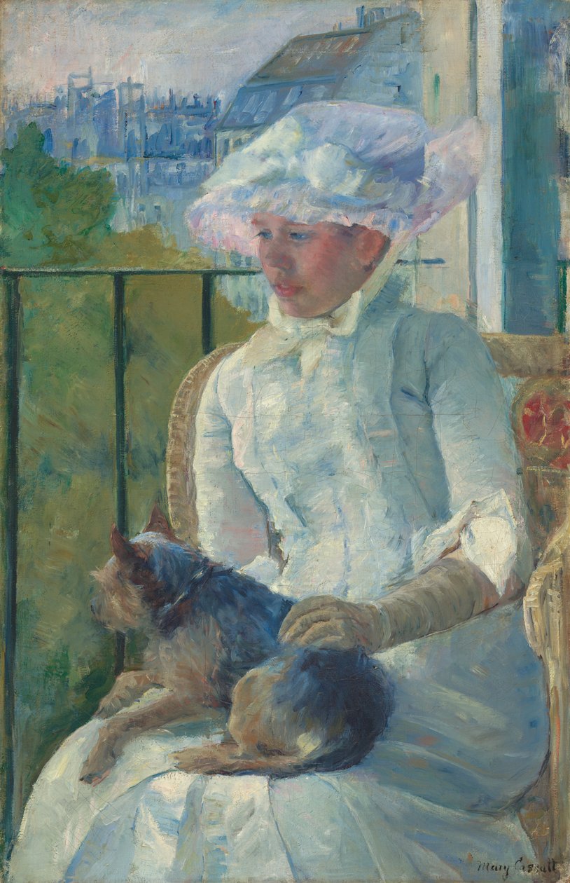 Joven niña en una ventana de Mary Cassatt