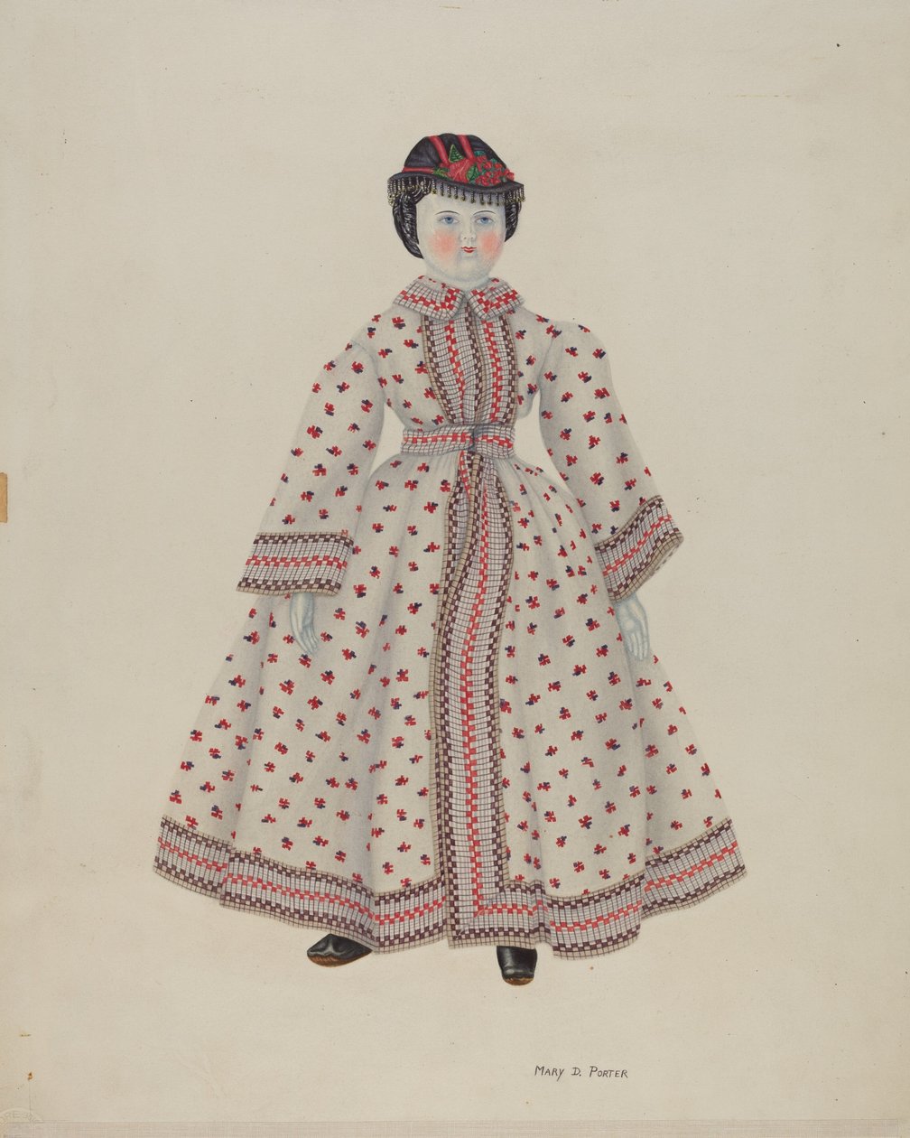 Muñeca con cabeza de porcelana de Mary D. Porter