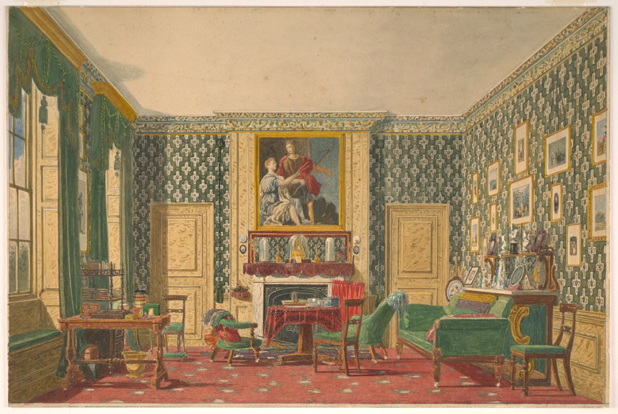 Dibujo, Un interior, 1837-40 de Mary Ellen Best