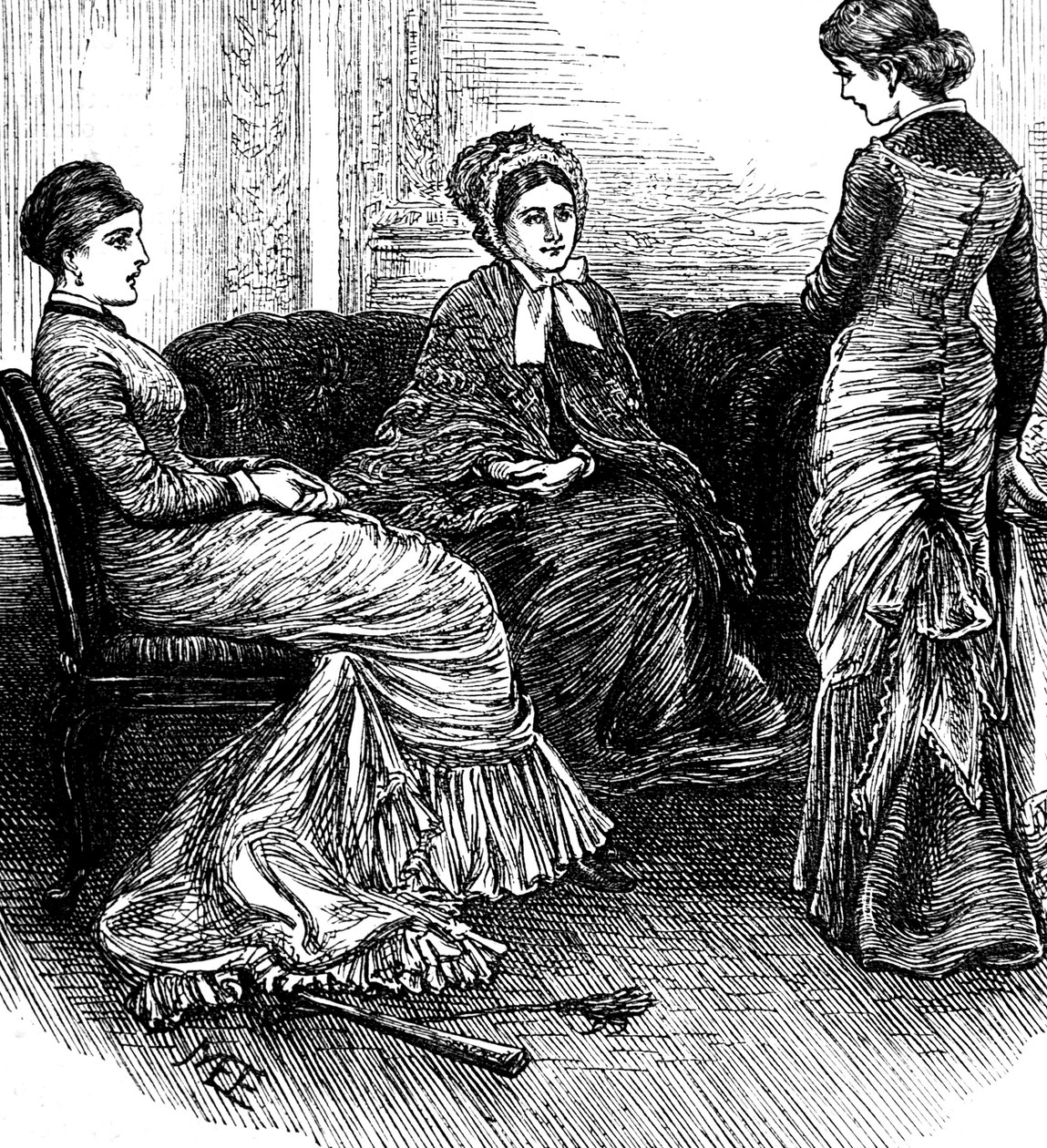 Tres mujeres sentadas en conversación de Mary Ellen Edwards