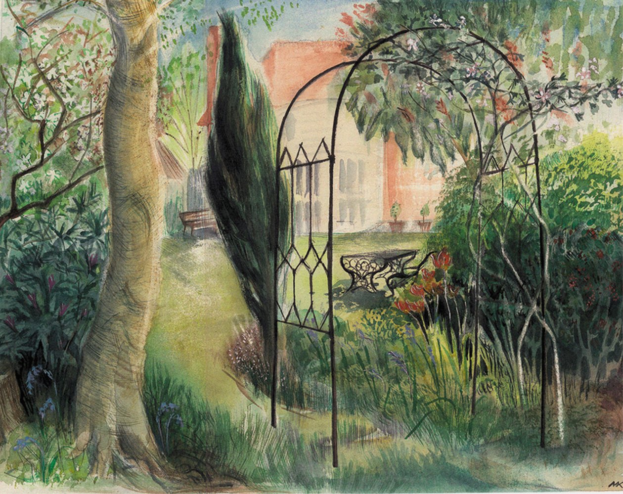 Jardín, Harrow, 2003 (acuarela) de Mary Kuper