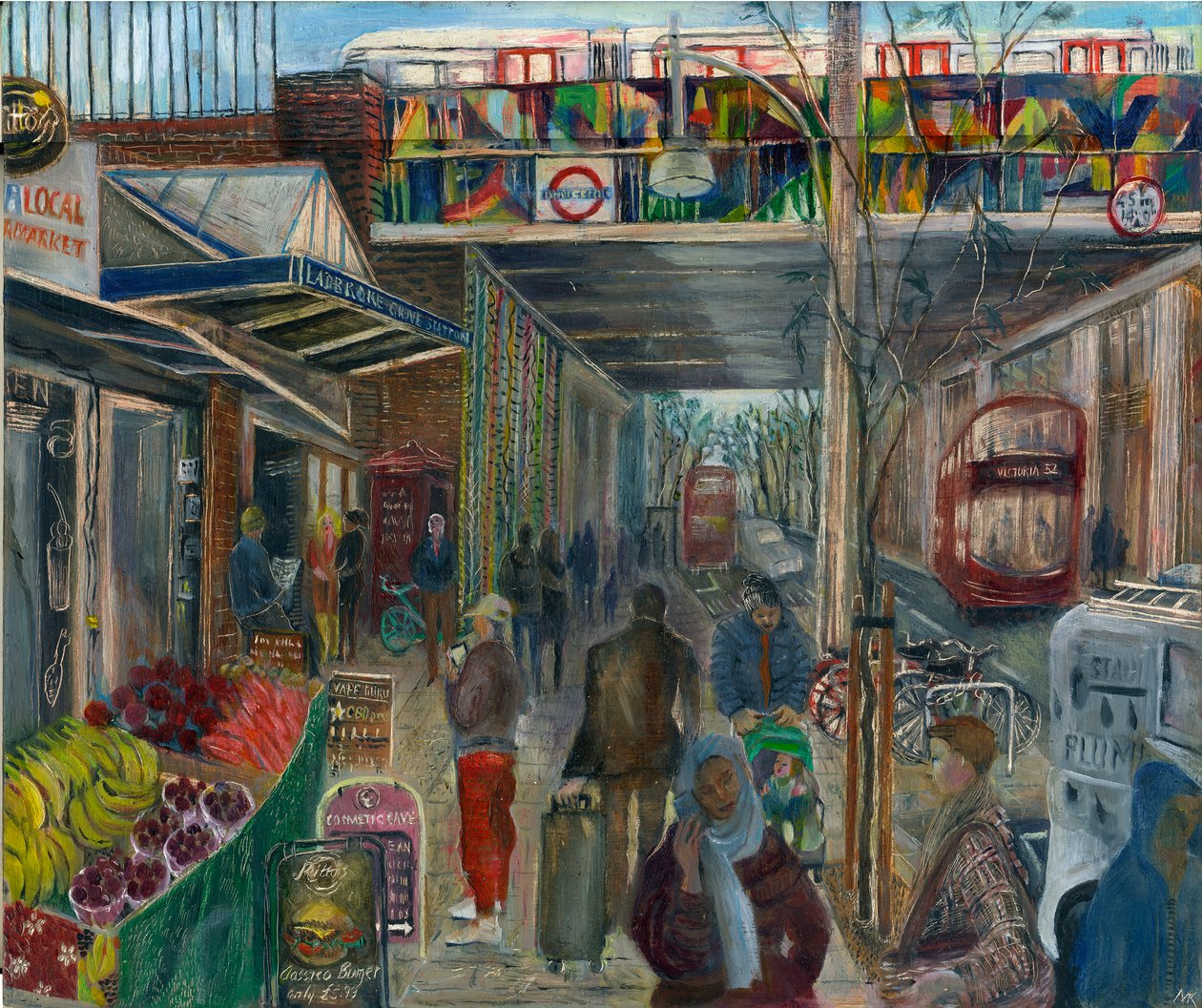 Ladbroke Grove justo antes del confinamiento: 4, la estación, 2020 de Mary Kuper