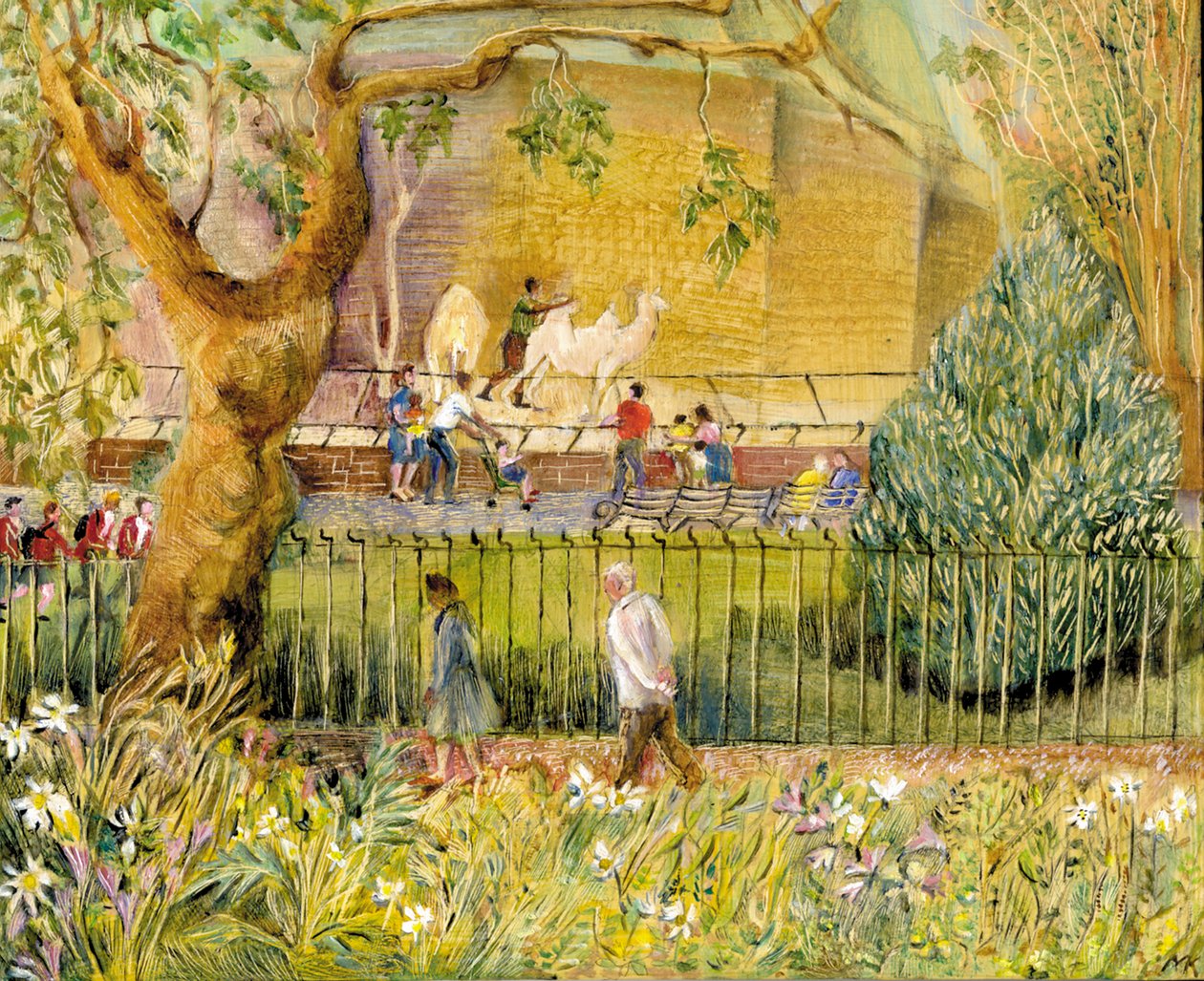 Zoológico de Londres, Camellos, 2003 (óleo sobre tabla) de Mary Kuper