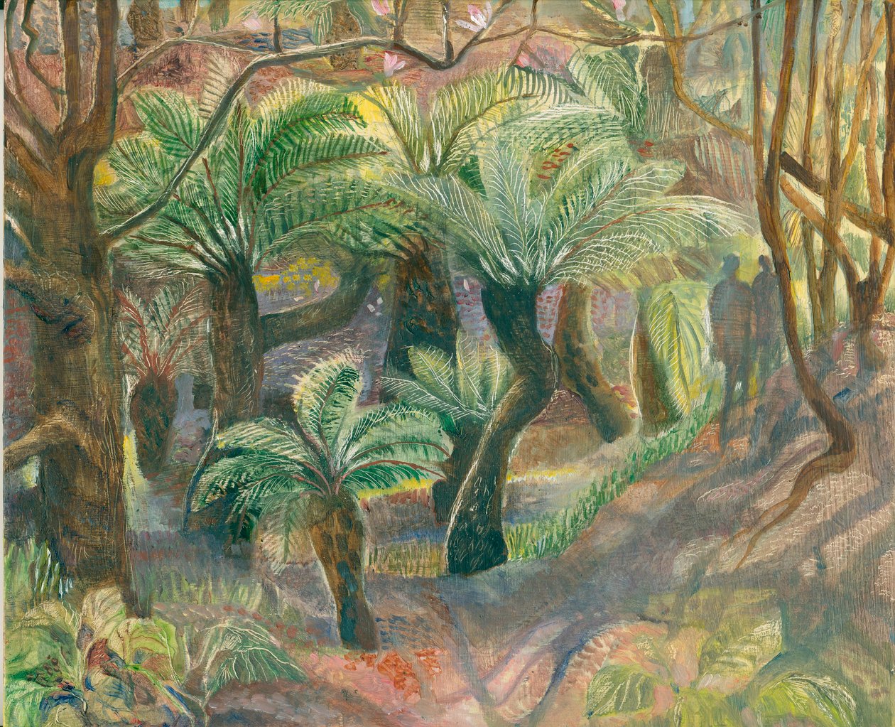 Helechos arbóreos, Trewidden, 2012 (óleo sobre tabla) de Mary Kuper