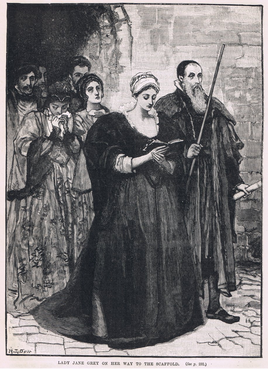 Lady Jane Grey camino al cadalso, 1554 de Mary L. Gow
