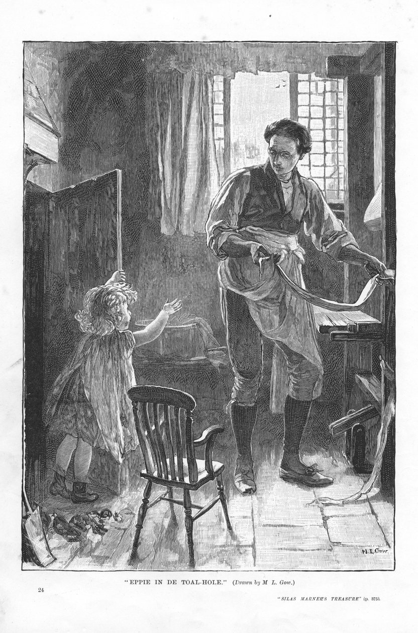 Escena de Silas Marner de George Eliot, 1882 de Mary L Gow