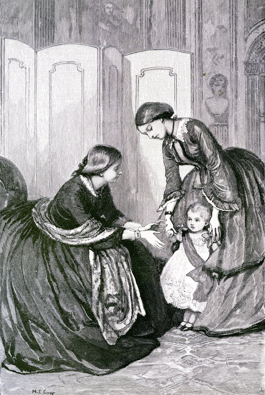 La Reina y su pequeño nieto el Príncipe Guillermo de Prusia, c. 1880 de Mary L. Gow