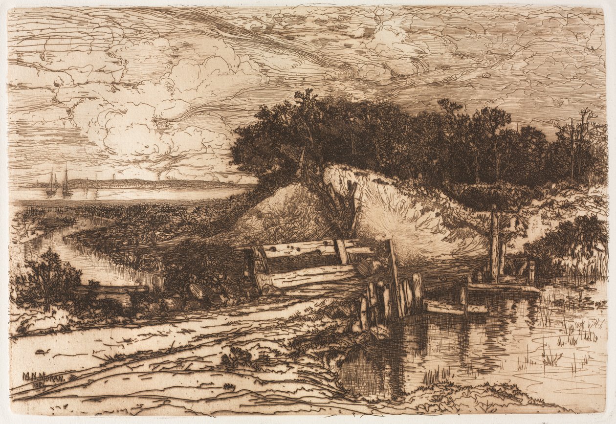 Bahía de Gardiner, Long Island, vista desde Fresh Pond de Mary Nimmo Moran