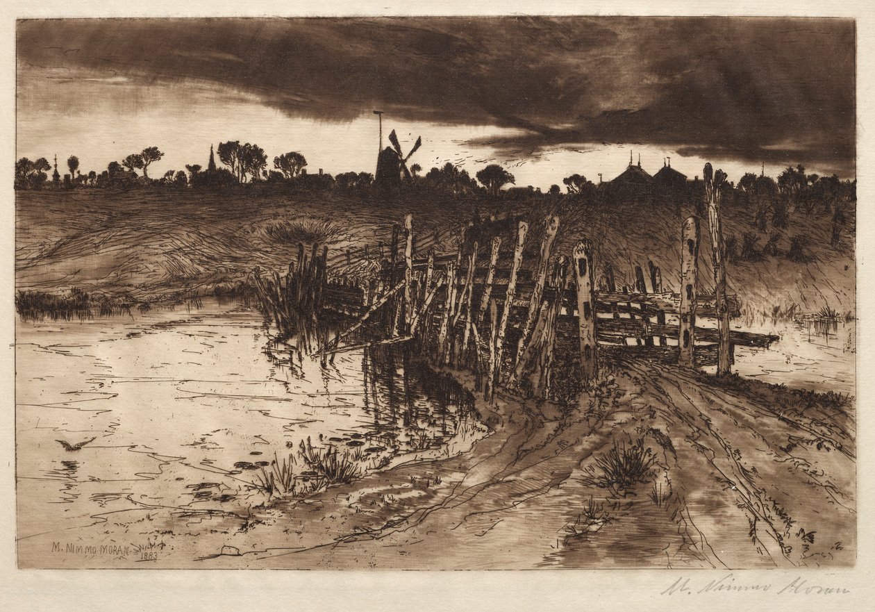 Entre el brillo y la oscuridad, cuando las vacas vuelven a casa, 1883 de Mary Nimmo Moran
