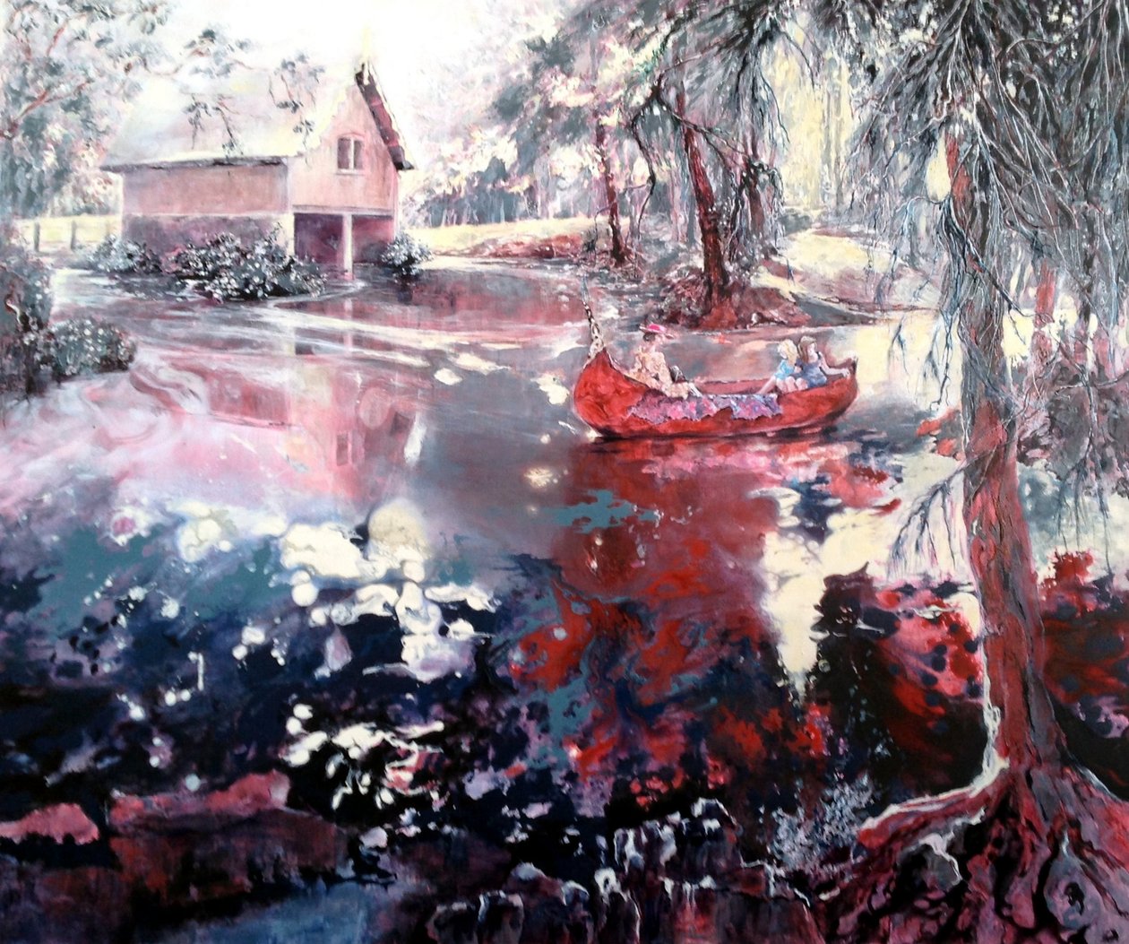 Casa de botes y lago de Elvaston de Mary Smith