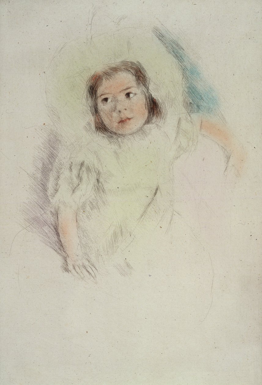 Margot Wearing a Bonnet (grabado en color sobre papel) de Mary Stevenson Cassatt