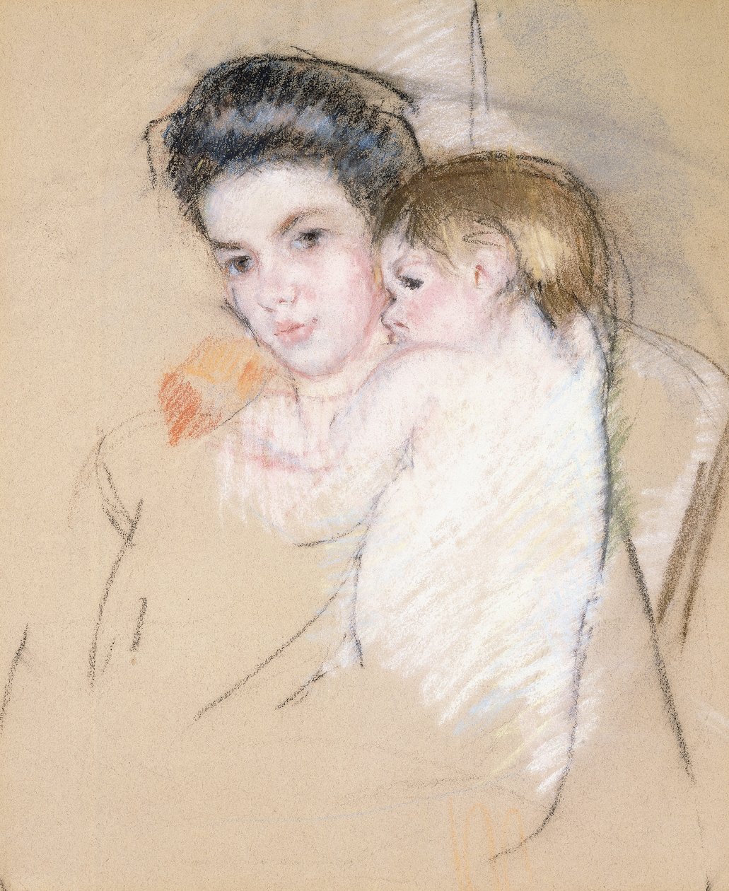 Madre y niño desnudo de Mary Cassatt