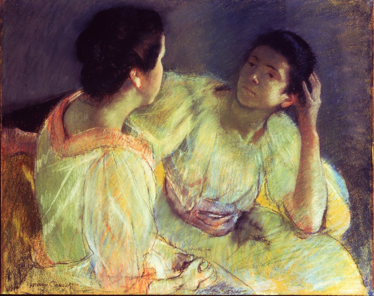 La conversación, c.1896 de Mary Stevenson Cassatt