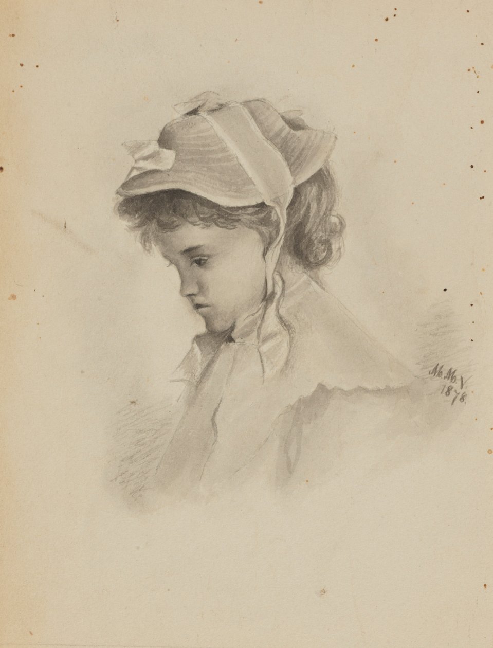 Sin título (Cabeza de un niño mirando hacia abajo) de Mary Vaux Walcott