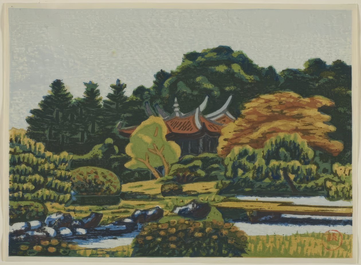 Grabados del Jardín Imperial de Shinjuku (Shinjuku Gyoen hanga) de Masao Maeda