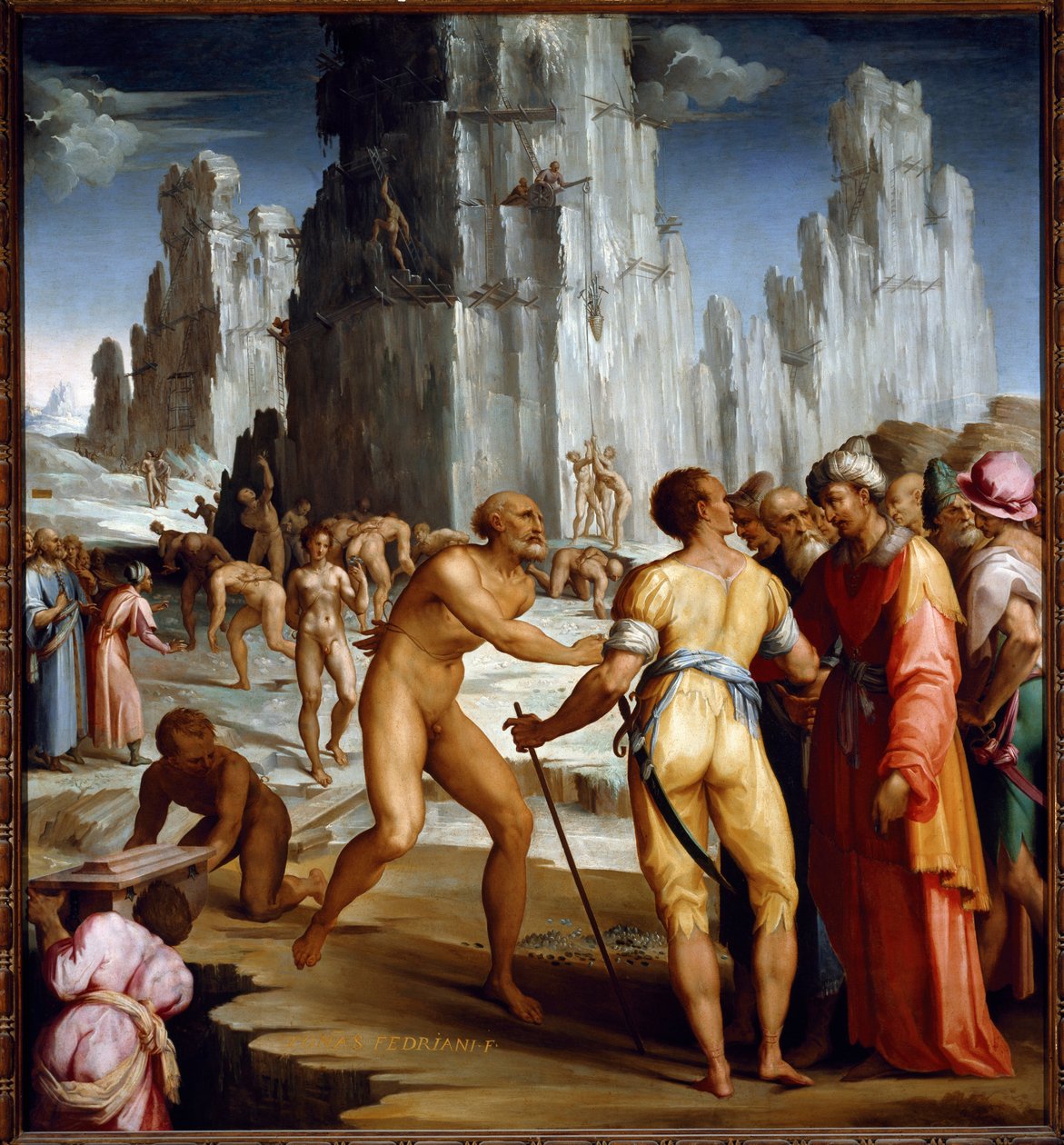 Trabajo de minería de diamantes de Maso da San Friano
