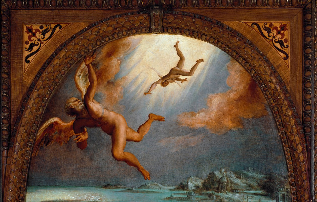 La caída de Ícaro (detalle) de Maso da San Friano