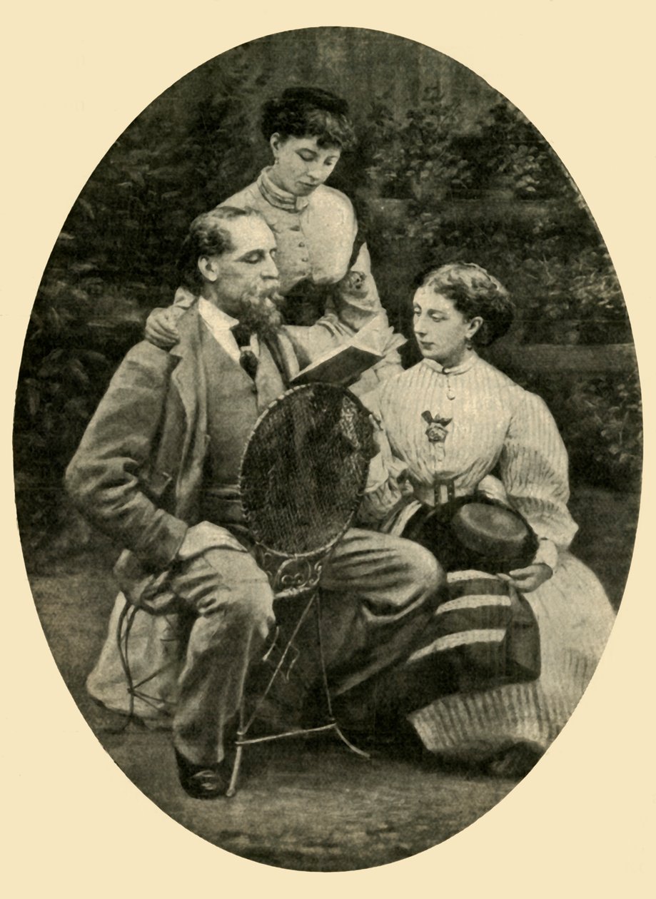 Charles Dickens leyendo a sus hijas, 1865, 1910 de Mason and Co.