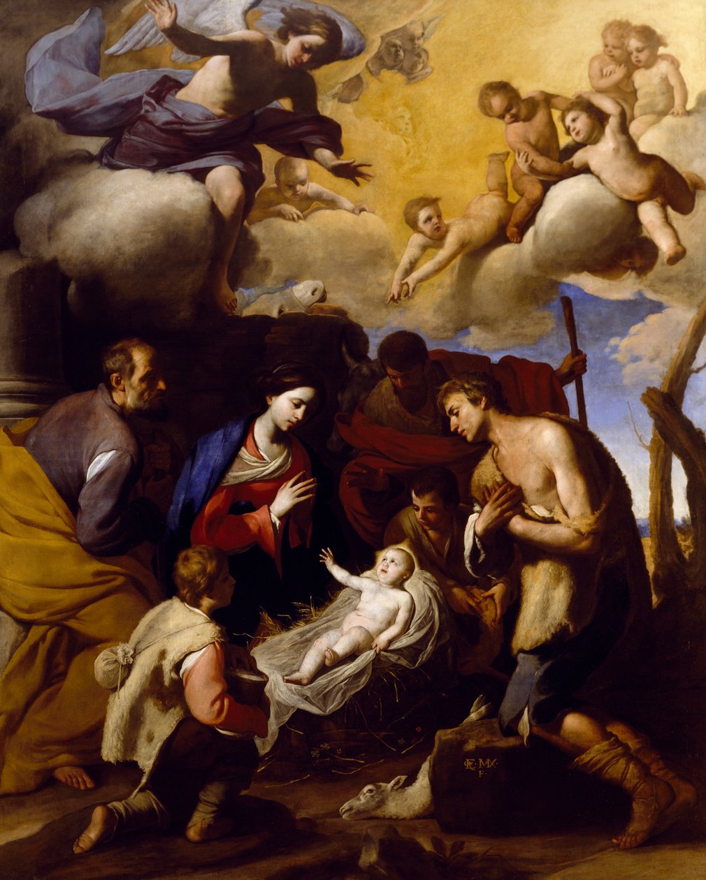 Adoración de los pastores, por Massimo Stanzione de Massimo Stanzione