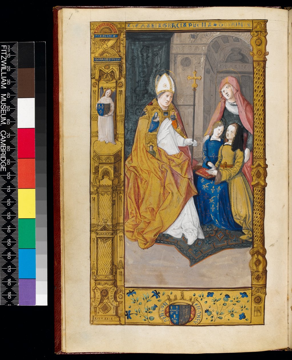 Ms 159, fol 2v Ana de Bretaña presentada a San Claudio, de 