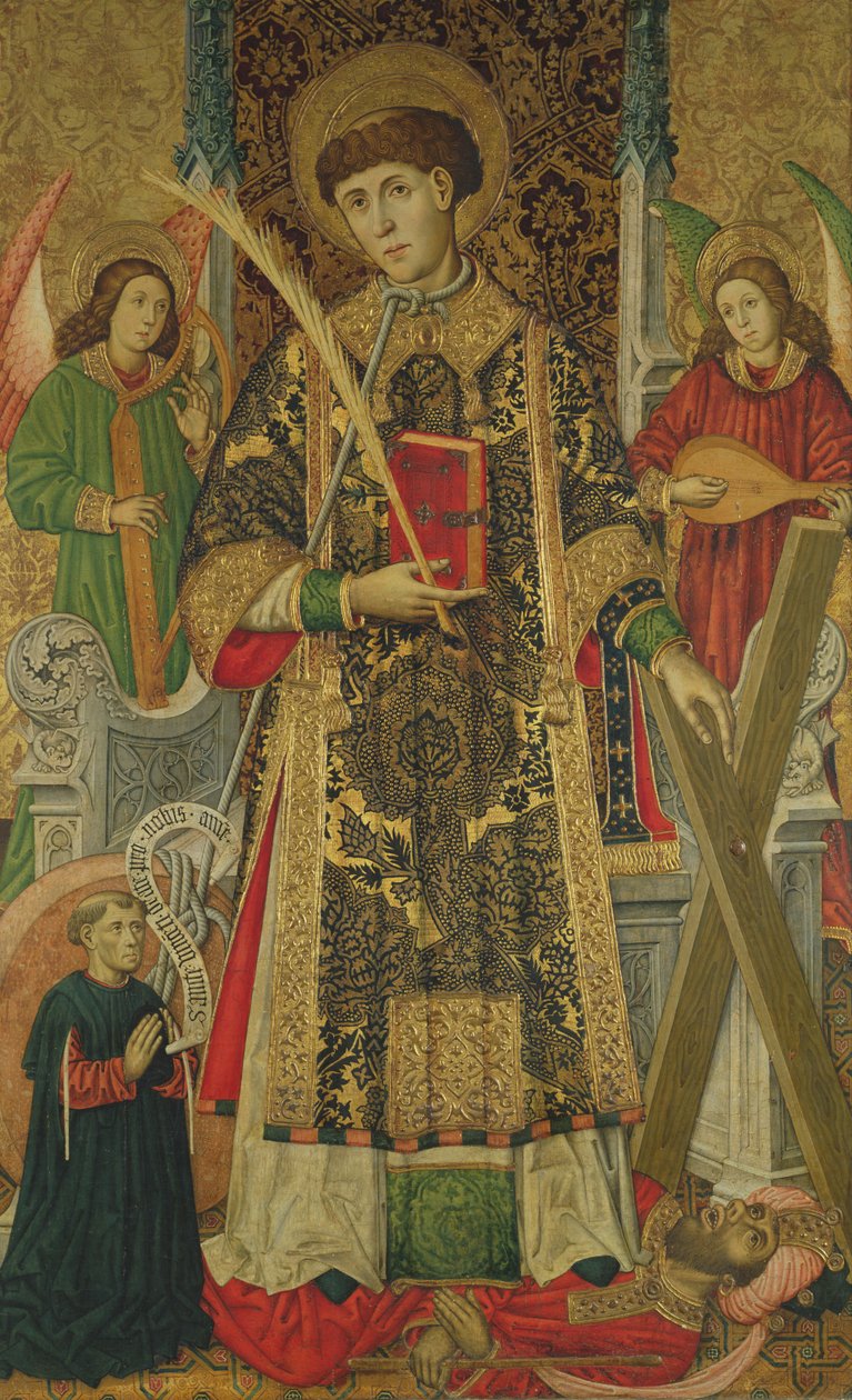 San Vicente y un donante de Master of Archbishop Dalmau of Mur