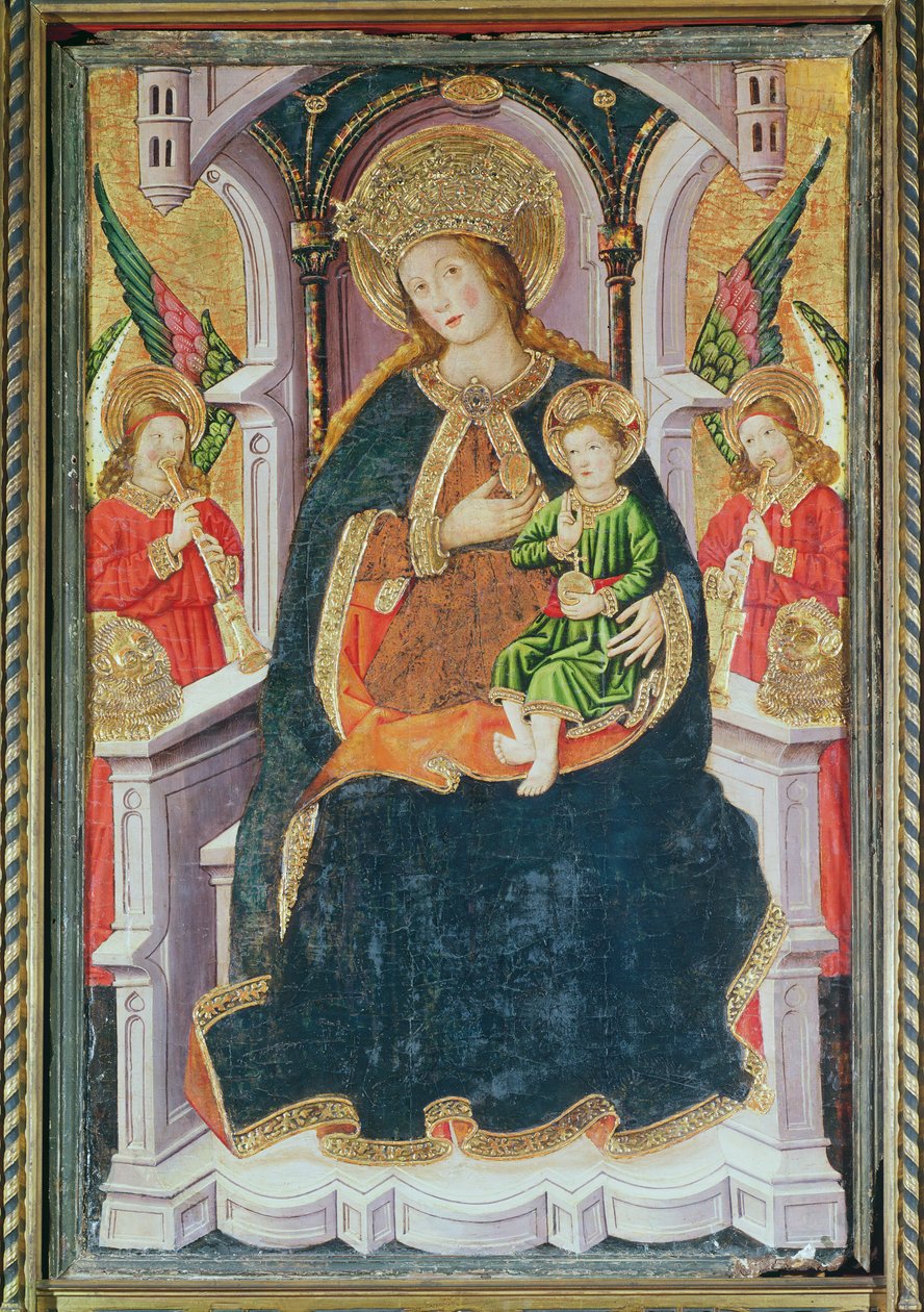Virgen y Niño con Ángeles Músicos de Master of Burgo de Osma