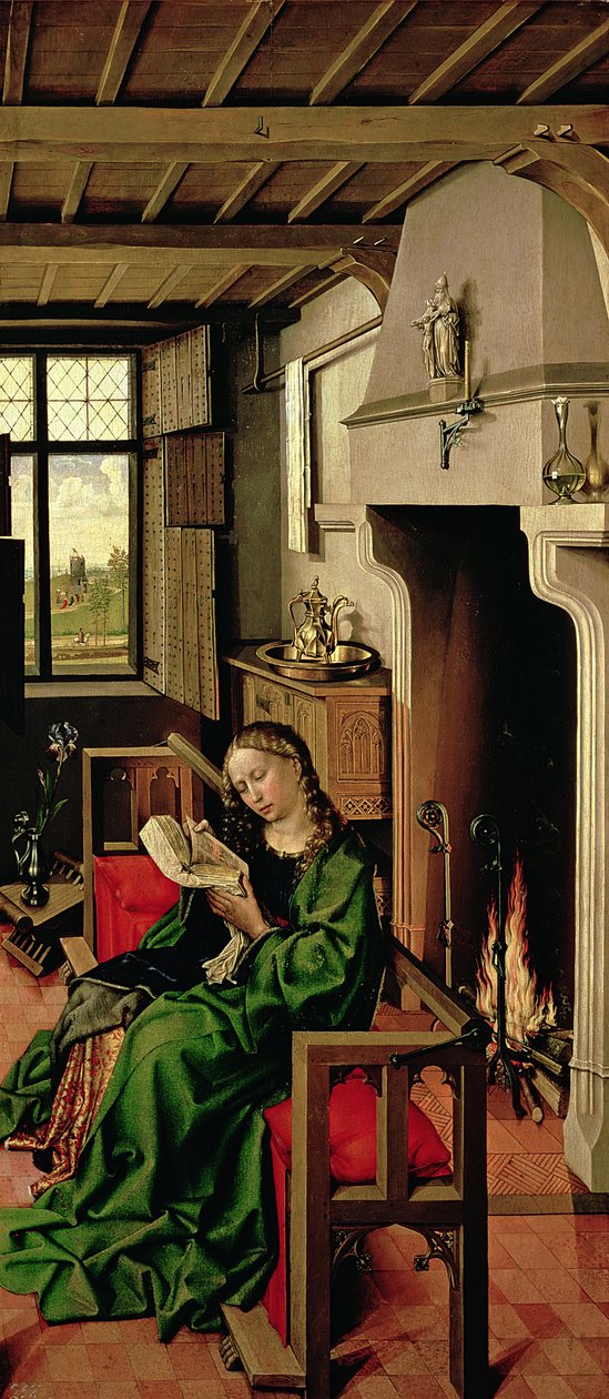 Santa Bárbara del ala derecha del Retablo de Werl, 1438 de Master of Flémalle