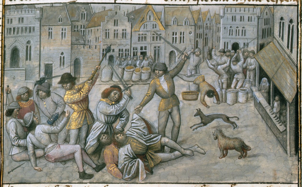 La familia Artevelde. Pelea callejera en Gante de Master of Mary of Burgundy