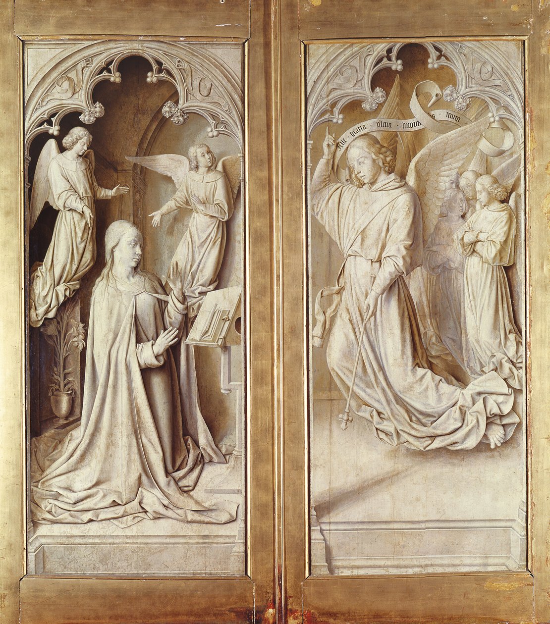 La Anunciación, del Retablo de Borbón de Master of Moulins