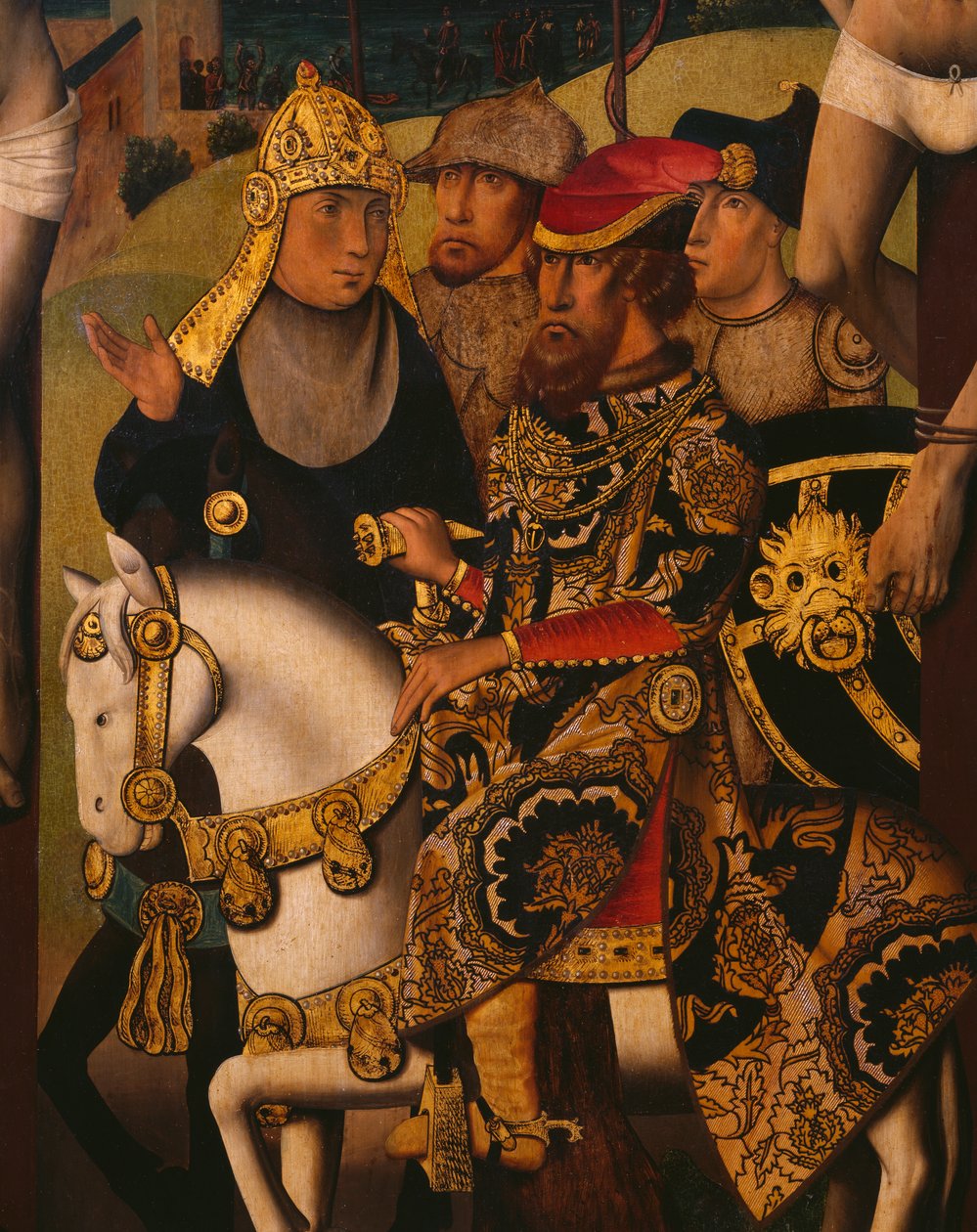 Tríptico de la Pasión, Crucifixión, panel central (detalle) de Master of St. Godelieve Legend