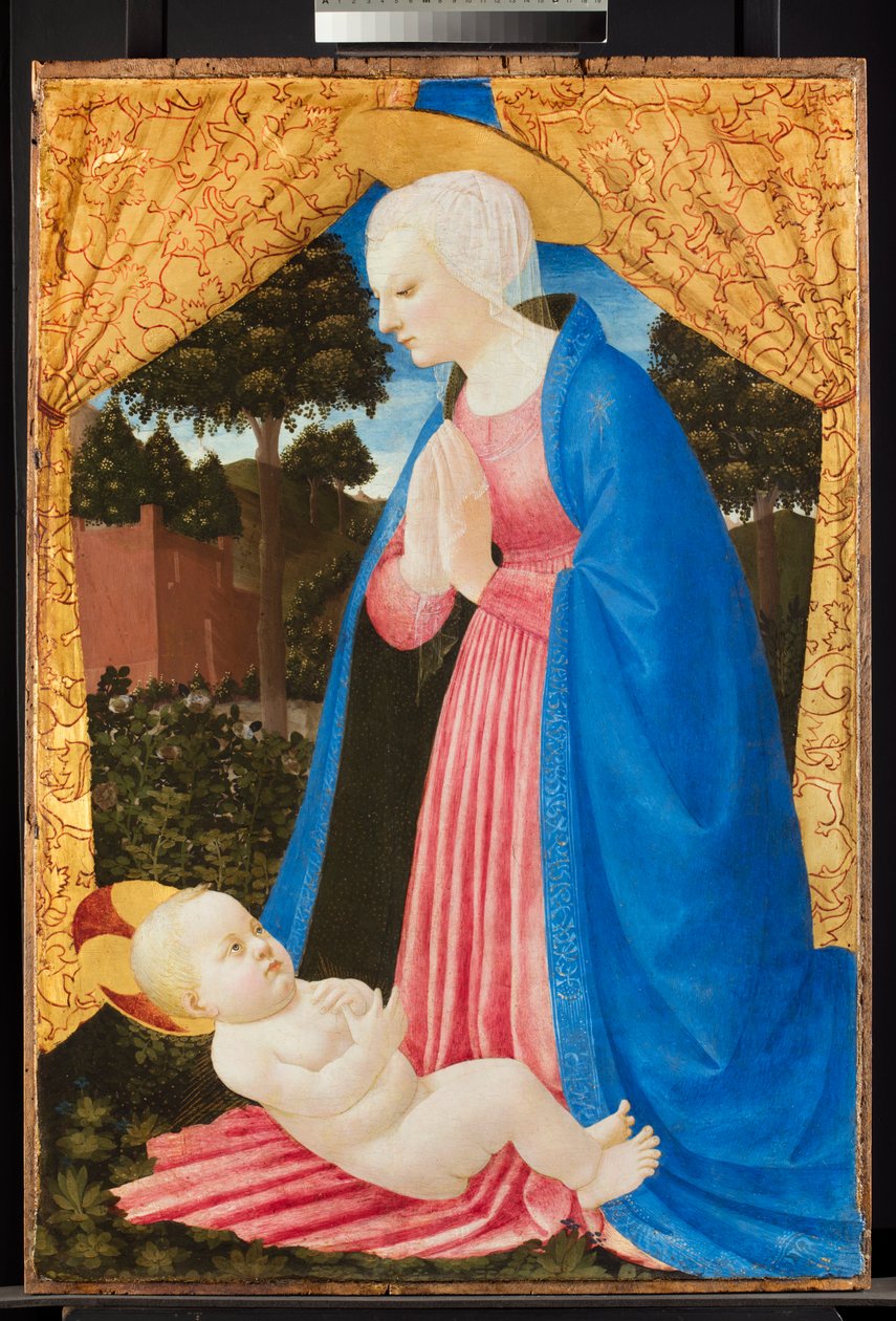 Virgen adorando al Niño, finales del siglo XV de Master of the Castello Nativity