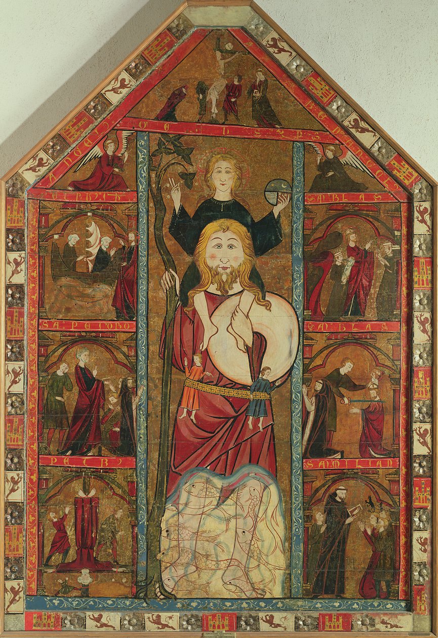 San Cristóbal y el Niño Cristo, La Deposición y Escenas de las Vidas de los Santos de Master of the Castilian School