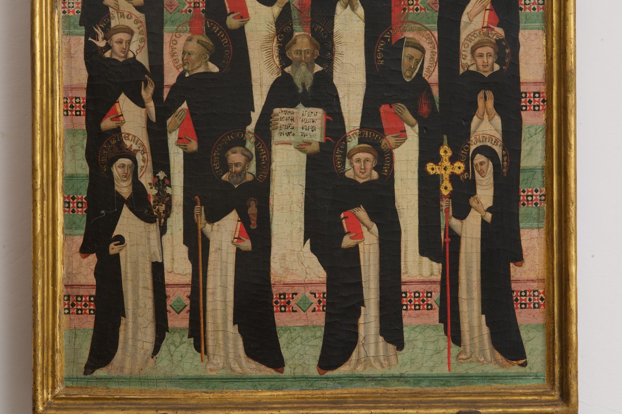 Detalle de la Virgen, Cristo y 17 Santos de Master of the Dominican Effigies