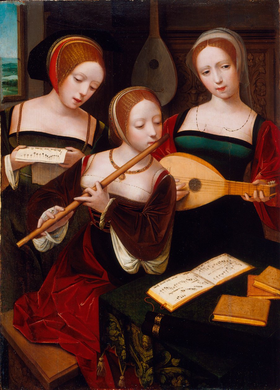 Tres músicos, c.1530 de Master of the Female Half Lengths