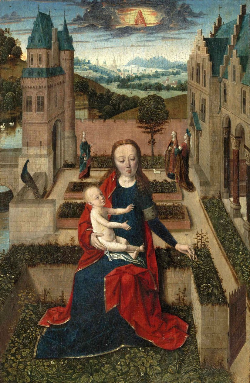 Madonna y Niño en un jardín de Master of the Tiburtine Sibyl