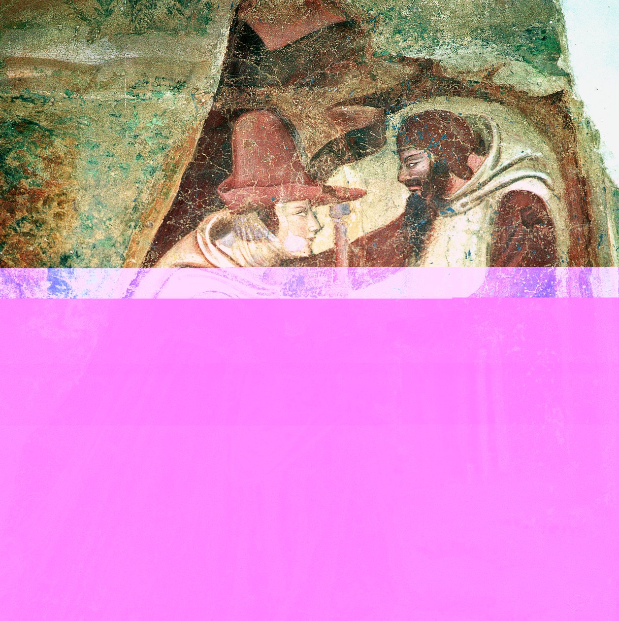 Peregrino con un Monje, 1360-1370 de Master of the Triumph of Death
