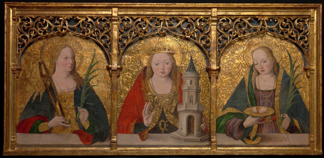 Santas Apolonia, Bárbara y Águeda, 1490-1500 de Master Alejo