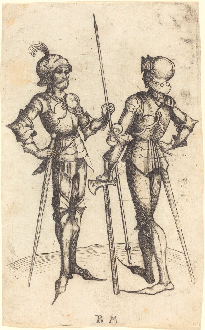 Dos hombres con armadura de Master BM