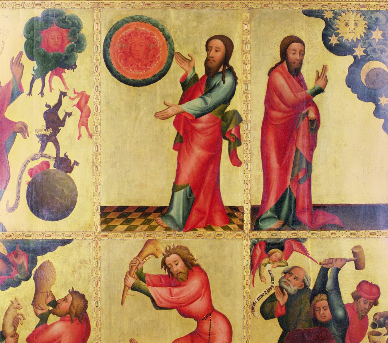 Ala izquierda del altar mayor de San Pedro en Hamburgo, el altar de Grabower, 1383 (temple sobre tabla) (detalle) de Master Bertram of Minden