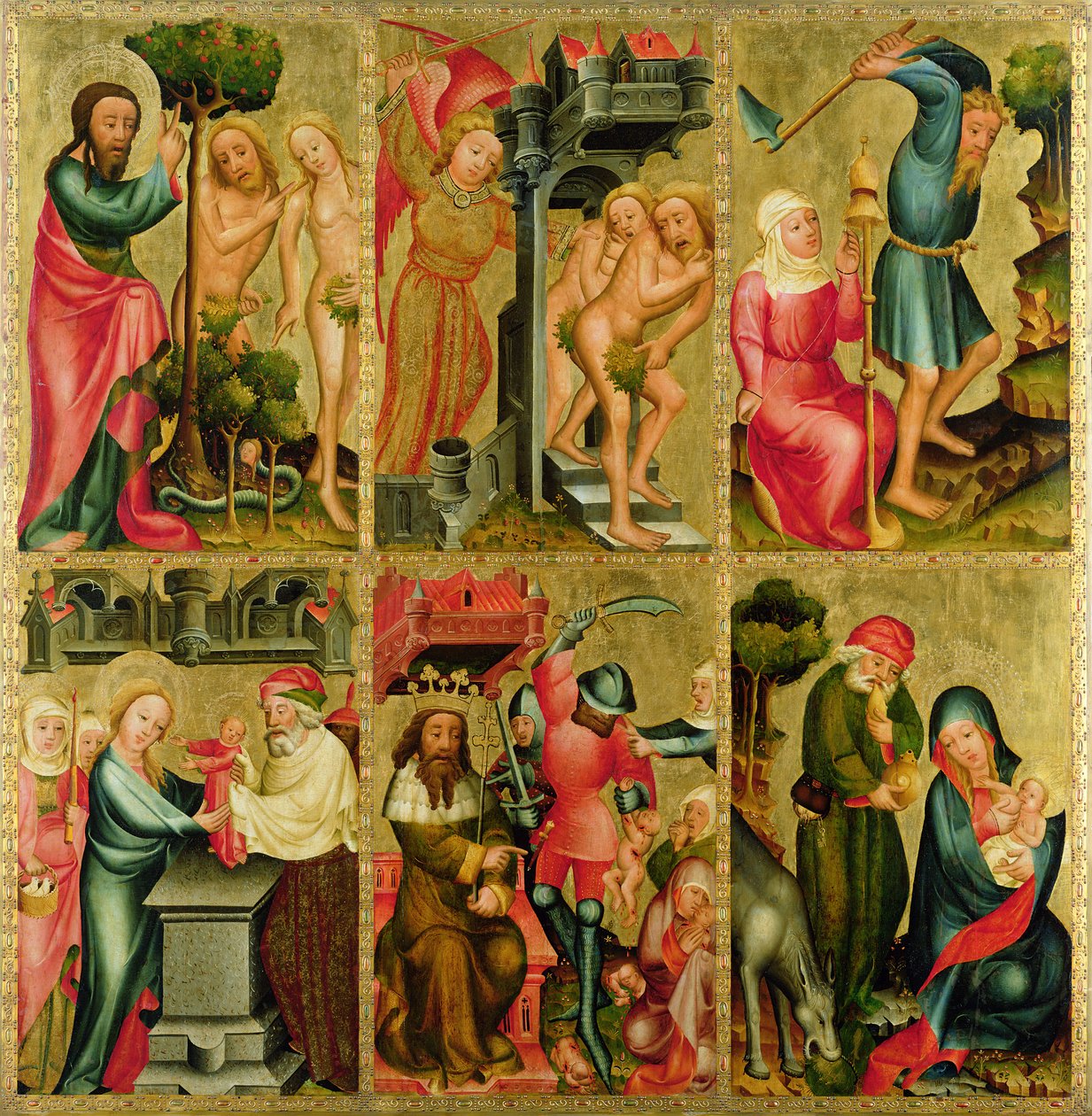 Ala derecha del Altar Mayor de San Pedro en Hamburgo, el Altar de Grabower, 1383 de Master Bertram of Minden