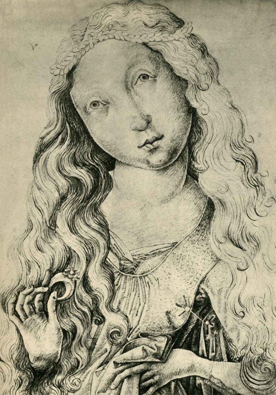 Retrato de una mujer con un anillo, Santa Catalina, 1450-1470, 1943 de Master ES